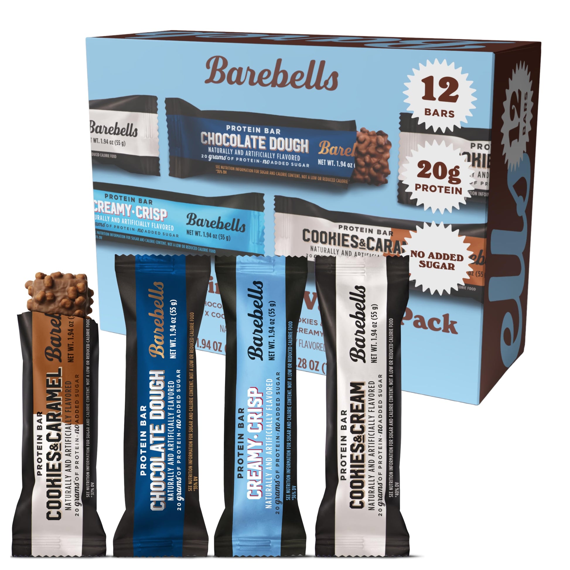 Barebells Protein Bars Peoples Choice Variety Pack – 12 Bars, Nutritious Snacks With 20G Of High Protein - Chocolate Treat With 1G Of Total Sugars - Perfect On The Go Breakfast Bars
