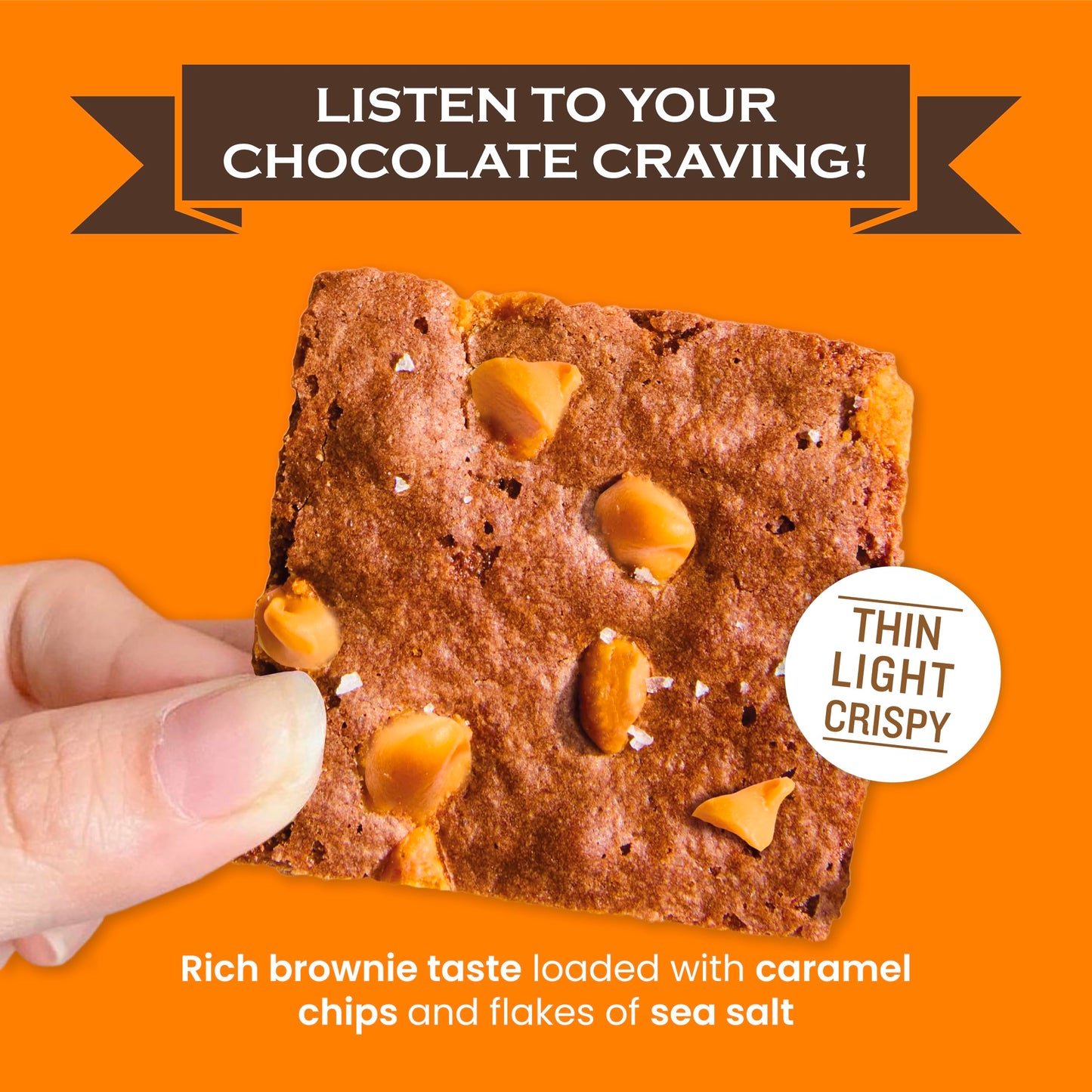 Sheila G'S Brownie Brittle - Salted Caramel Thin And Crispy Sweet Snacks, Family Size (Pack Of 1, 14 Oz), Rich Gourmet Brownie B