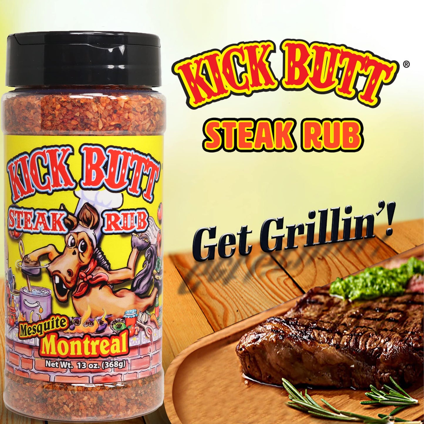 Kick Butt Gourmet Cajun Seasoning Spice Shaker - Spicy Cajun Seasoning Rub (7 Oz) - Use For Creole Seasoning (Montreal Steak)