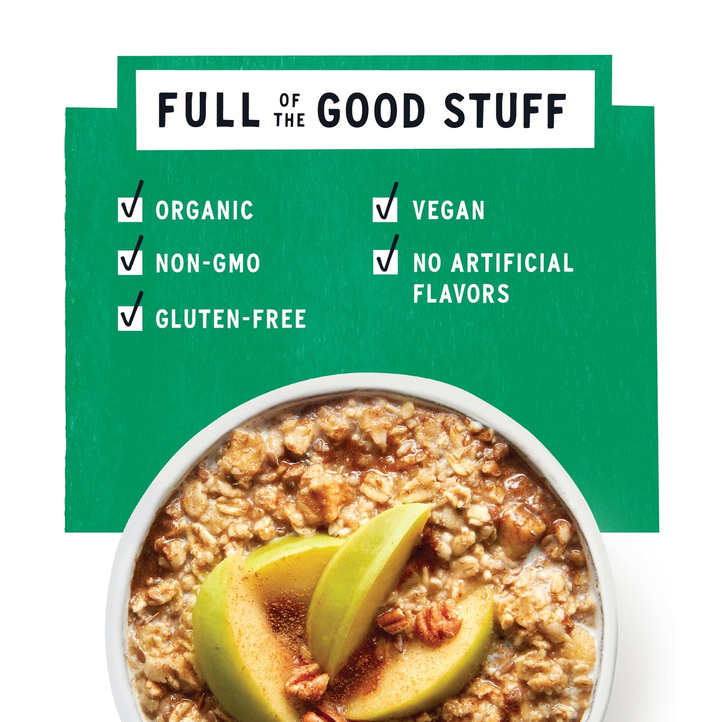 Purely Elizabeth Organic Superfood Oatmeal, Apple Cinnamon Pecan, No Added Sugar, Vegan Friendly, Usda Certified Organic, Gluten