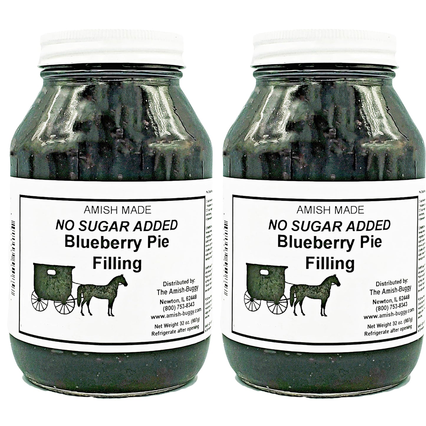Amish Pie Filling - TWO 32 Oz Jars (Blueberry NSA)