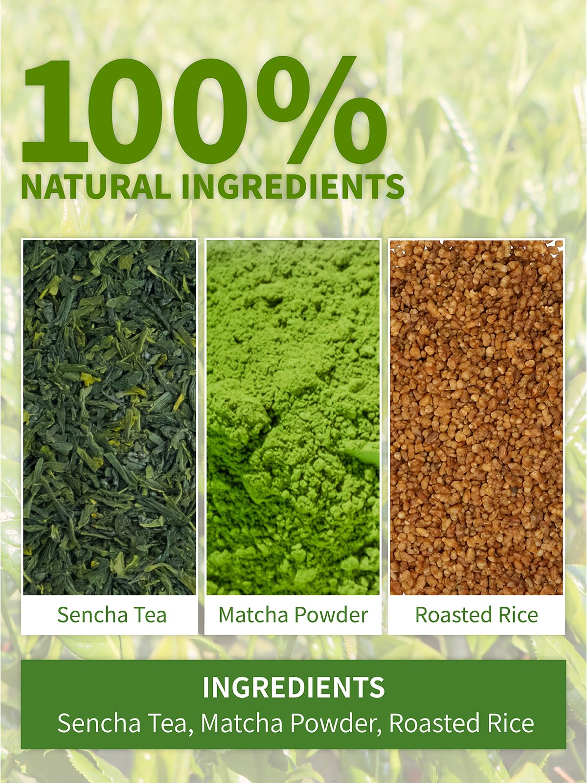 Teelux Genmaicha Tea Bags, Genmai Cha With Sencha Green Tea, Matcha And Roasted Brown Rice, Premium Genmai Cha, Smooth Taste, 60