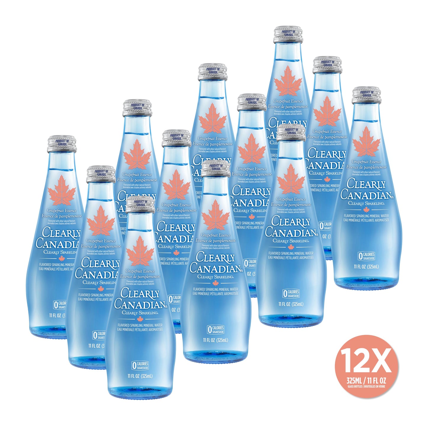 Clearly Canadian Sparkling Mineral Water, G fruit Essence, Zero Sugar, Zero Calories, 12 Pack (11 Fl Oz each)