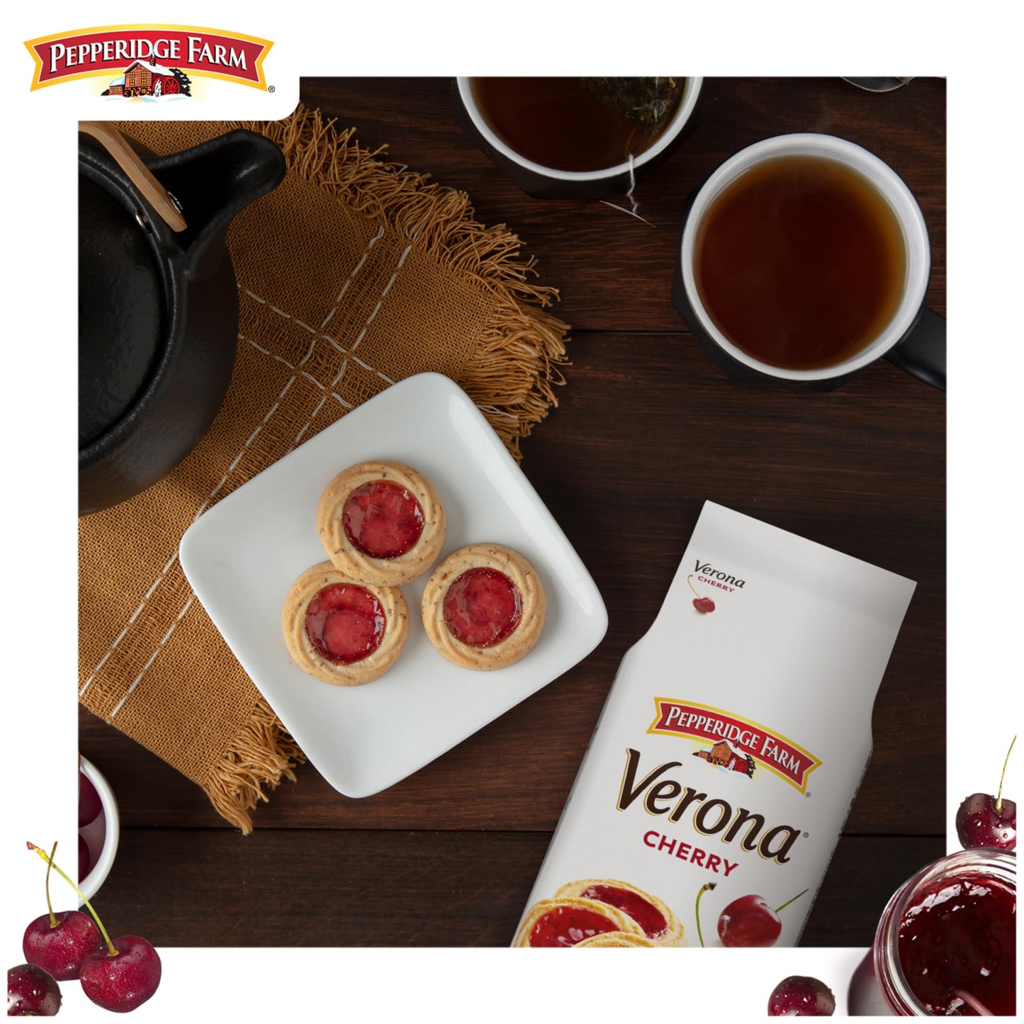 Pepperidge Farm Verona Cherry Thumbprint Cookies, 6.75 Oz. Bag
