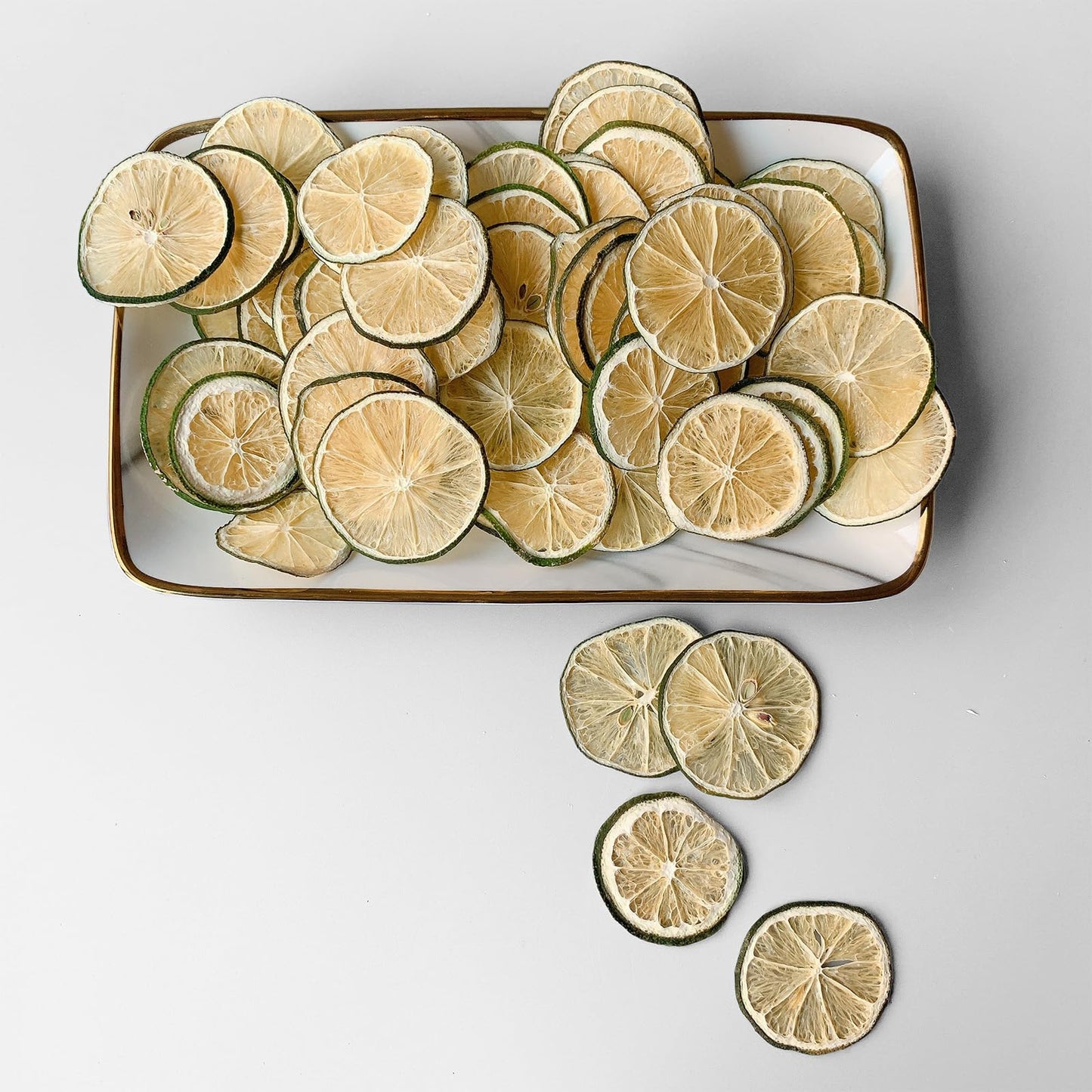 Oranfit Dried Lime Slices, Natural Dried Lime Slices, Crafts Cake Decoration Cocktail Garnish Table Scatters Potpourri Candle Crafts (3Oz/85G)
