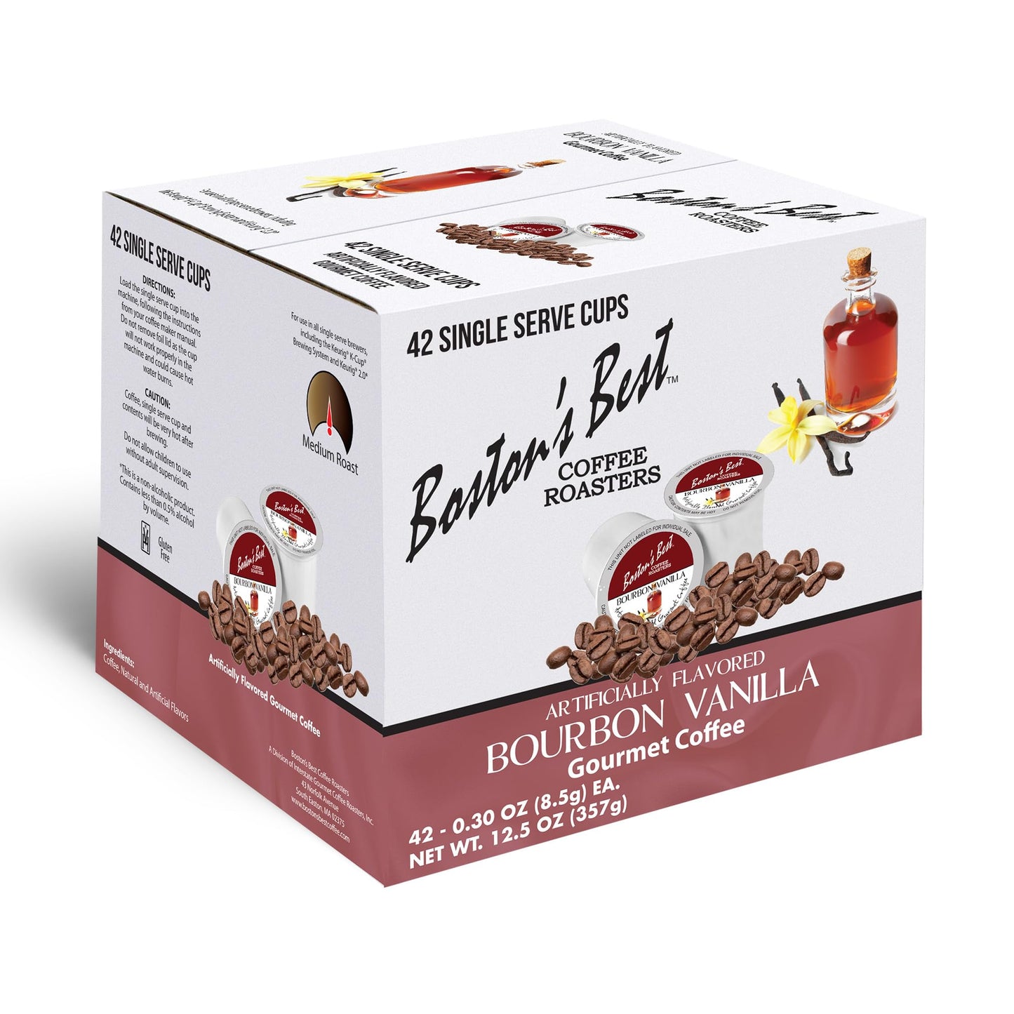 Boston’S Best - Spirit-Inspired Flavor Vanilla Coffee Blend, Tasty Flavored Blend, Gourmet Compatible With Keurig Coffee Maker, 1 Count (42 Single Serve Medium Roast Cups)