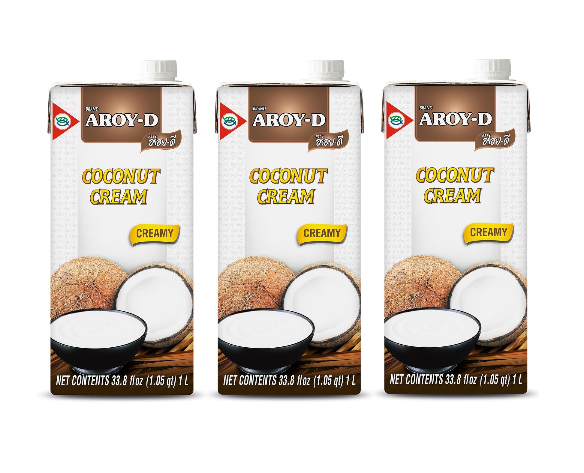 Aroy-D 100% Pure Coconut Cream, 33.8 Oz (3-Pack)