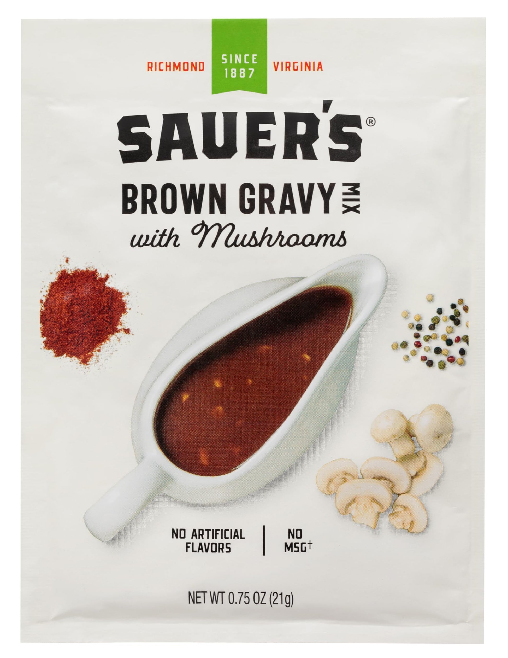 Sauer's Brown Gravy with Mushrooms, 0.75 Ounce (Pack of 1)