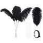 Ballinger Black Ostrich Feathers Bulk - Making Kit 10Pcs 28Inch Large Ostrich Feathers For Floral Arrangement, Vase, Wedding Par