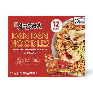 A-Sha Meteor Dan Dan Noodle with Spicy Soy Sauce and Sesame Paste  12 Packs  Gourmet Asian Taiwanese Healthy Instant Ramen Noodles
