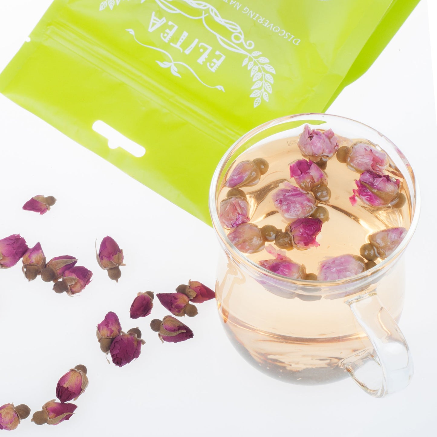 Elitea 5.3Oz Dried Rose Buds Rosebud Flower Herb Loose Leaf Tea 150G 100% Fragrant Natural Healthy Herbal Tea