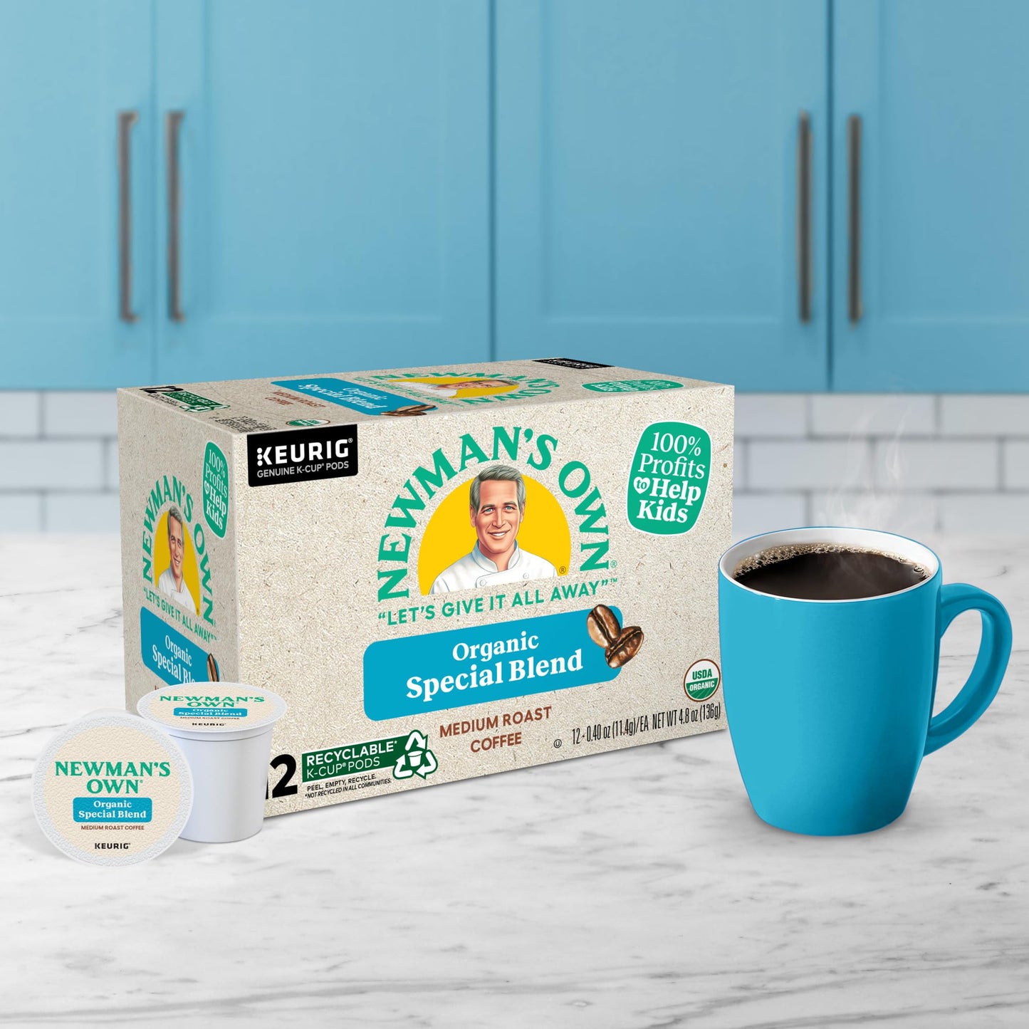 Newmans Own Organics Special Blend Keurig Single-Serve K-Cup Pods, Medium Roast Coffee, 72 Count (6 Packs of 12)