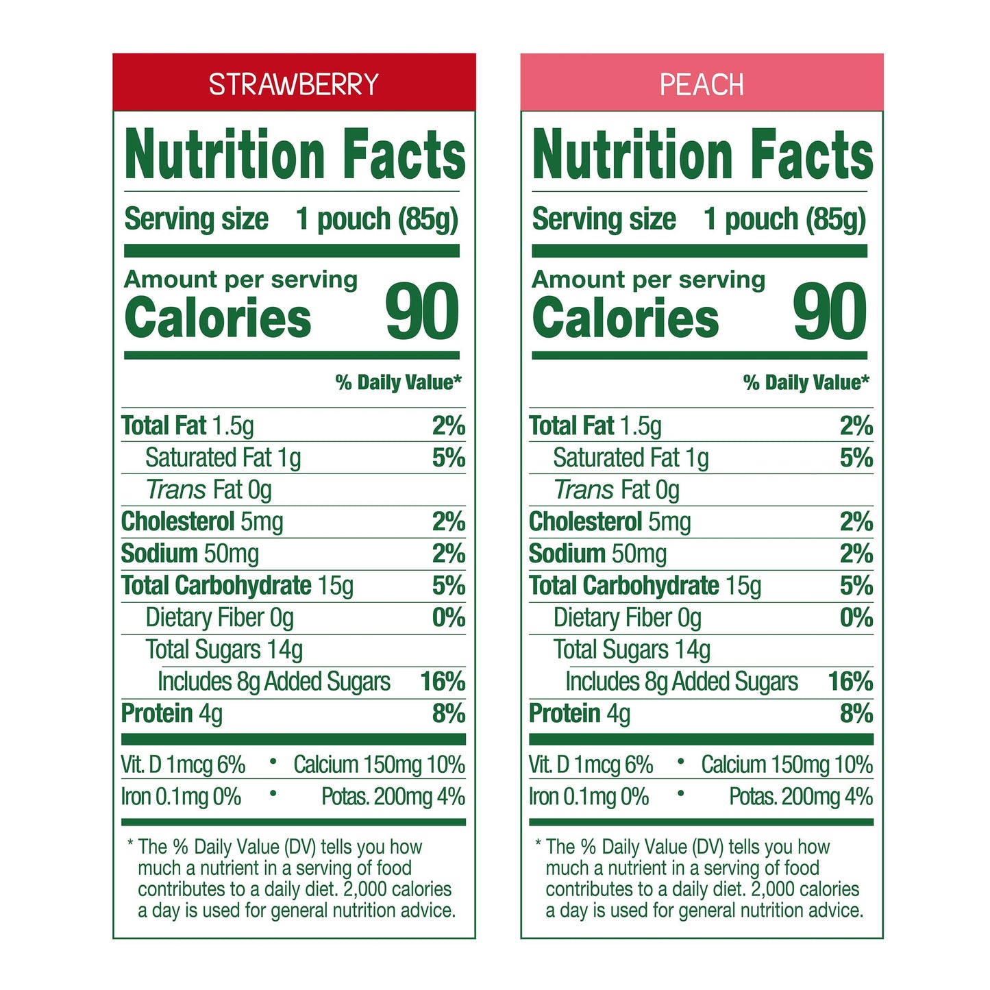 GoGo SqueeZ YogurtZ Variety Pack, Strawberry & Peach, 3 oz (Pack of 20), Gluten Free, Nut Free, BPA Free Pouches