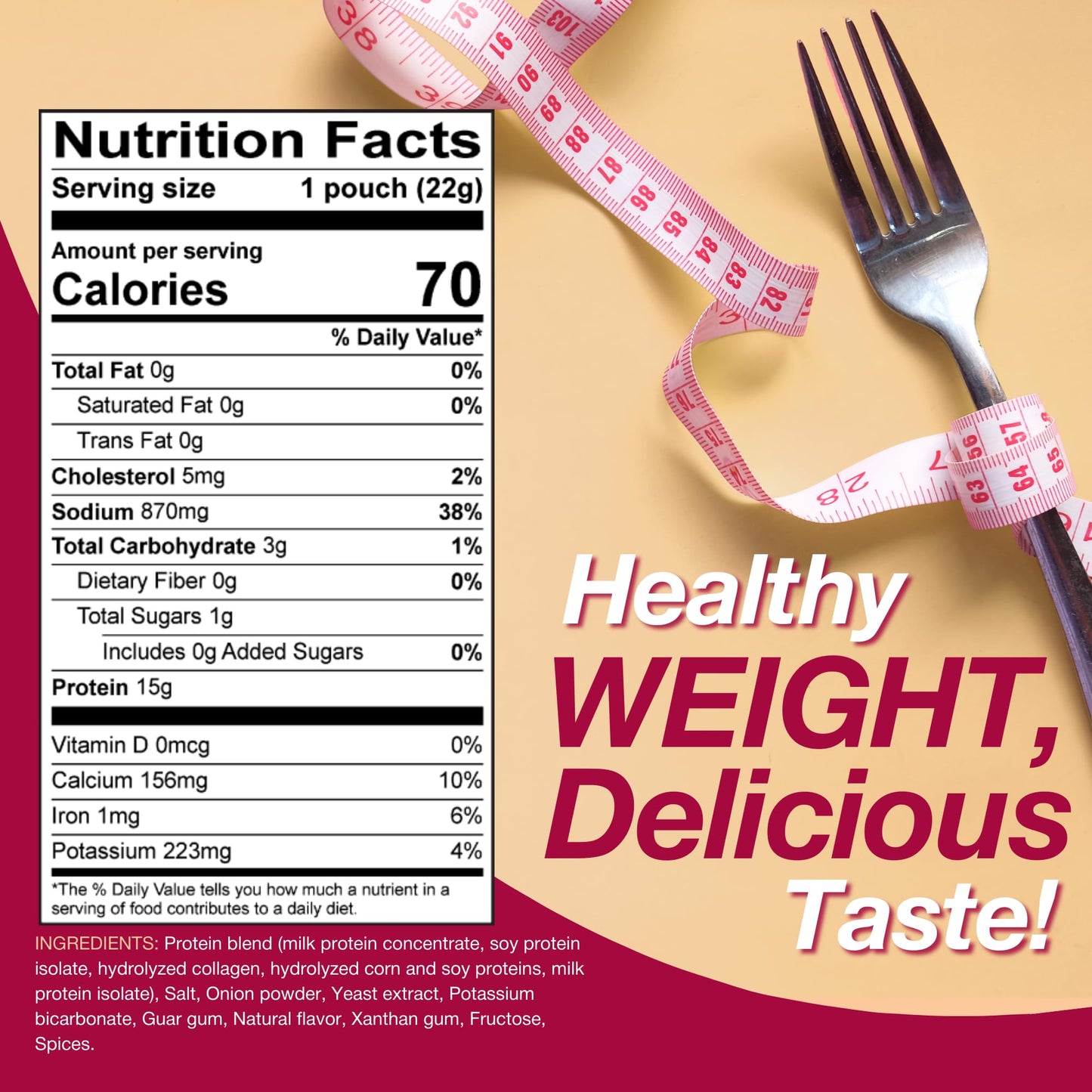 ProtiDIET High Protein Chicken Soup Mix - Low Sugar, Meal Replacement, 5.39 Ounce, 7 Pouches