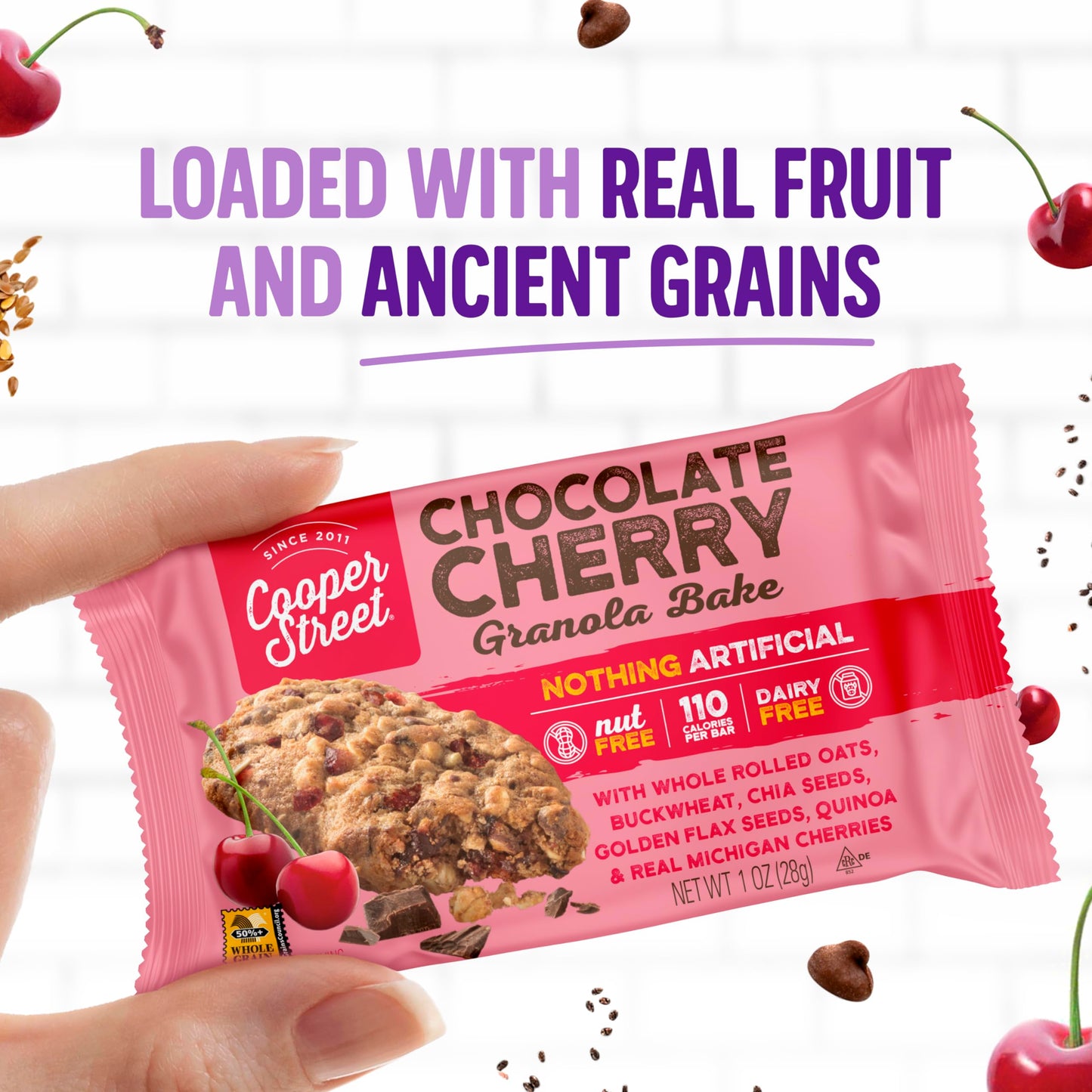 Cooper Street Cookies Chewy Granola Bakes, Chocolate Cherry, 1 Ounce (18 Count)