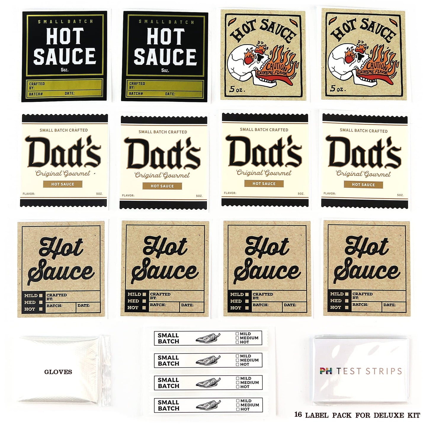 Deluxe Hot Sauce Making Kit, Ghost Pepper Edition, Gourmet Spice Blend, 3 Bottles, Fun Labels, Make your own, DIY, for Dad, Gran