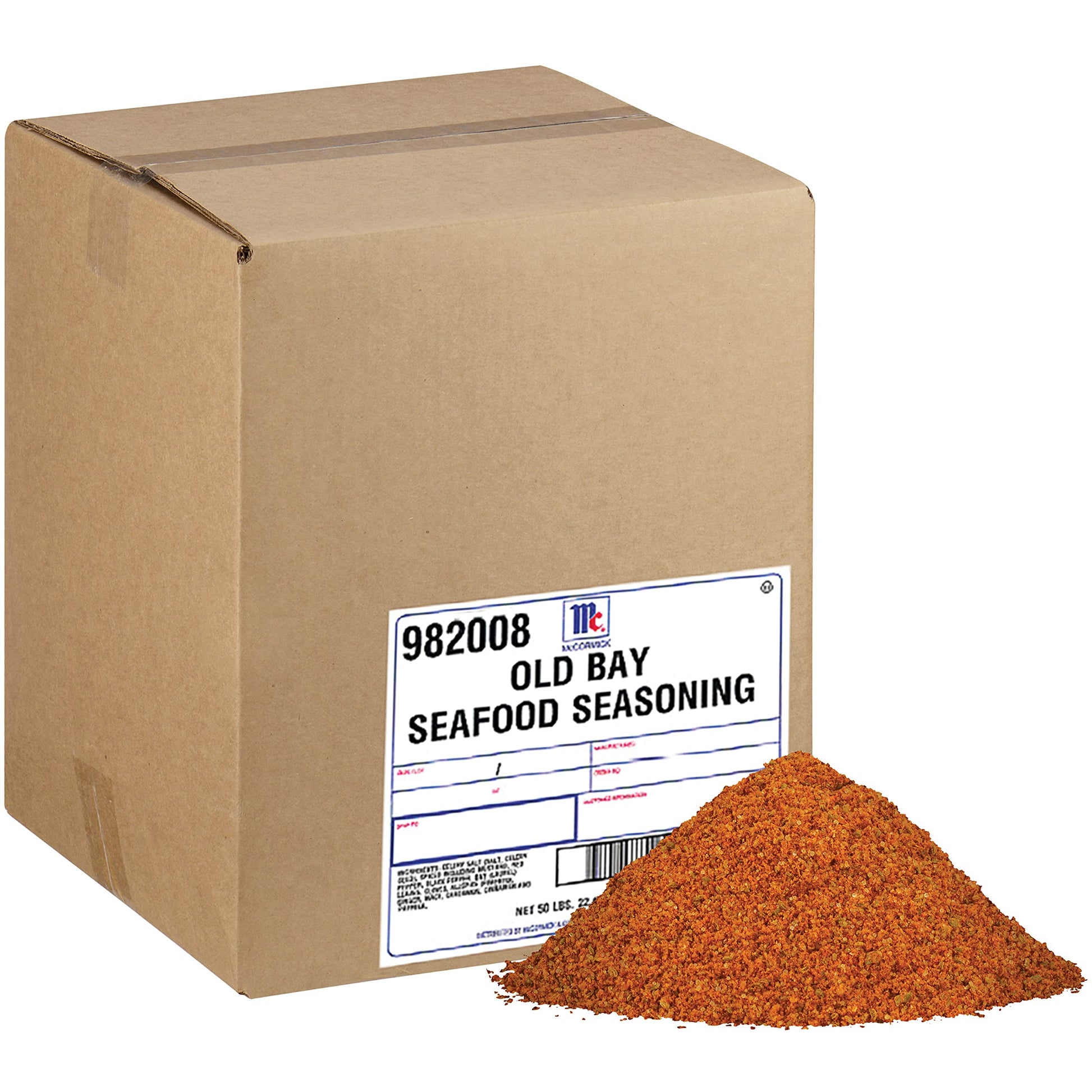 Old Bay Seasoning Spice, 50 lb Box - 18 Herbs and Spices for Seafood, Chicken, Chowder, and More