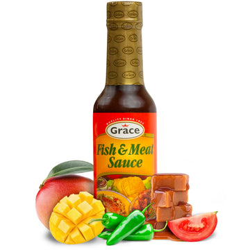 Grace Fish And Meat Sauce 4.8Oz - 2 Pack Jamaican Seafood Seasoning & Meat Marinade - Caribbean Fish Sauce For Cooking Or As A Chicken Marinade - Mild Jamaican Marinade & Seafood Sauce
