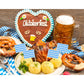 Sunshane Oktoberfest Cupcake Topper Picks - Bavarian Flag Toothpick Flags, 2.56 x 1.38 Inches, Blue and White, 100 Pack