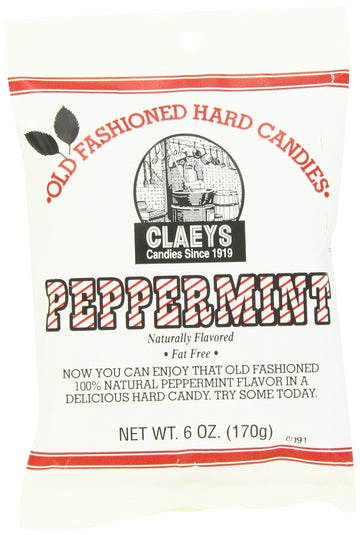 Claeys Natural Peppermint Drops, 6-Ounce Packages (Pack of 12)