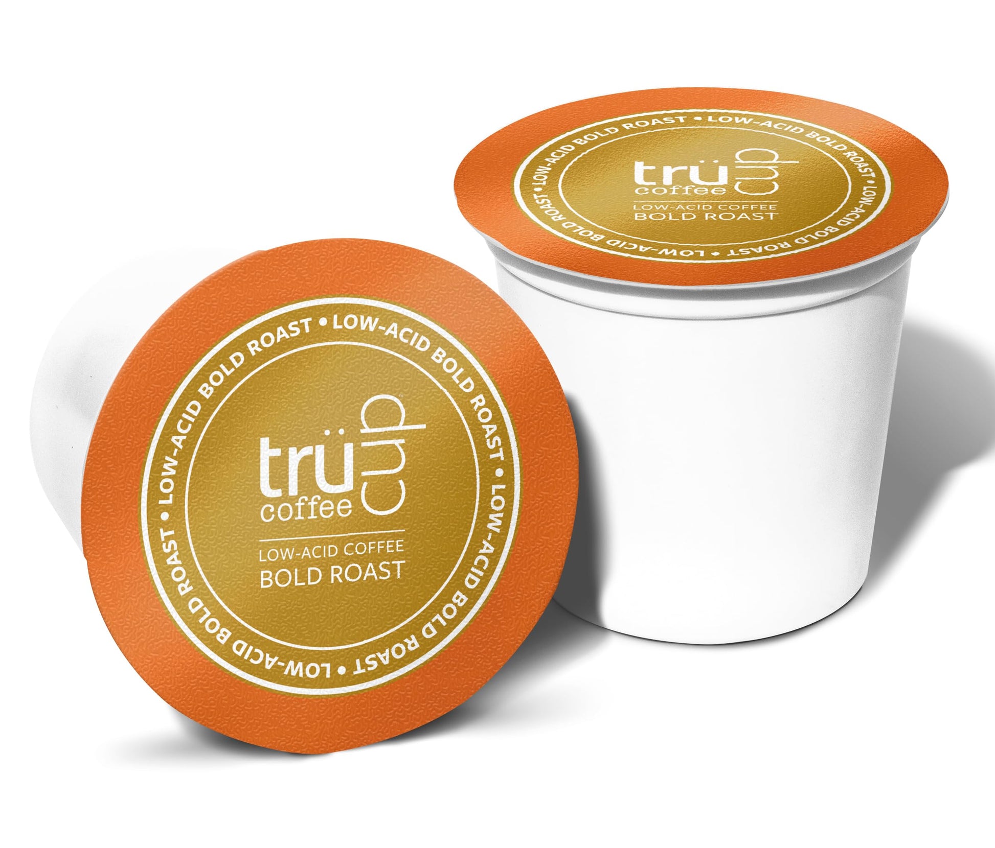 TRUCUP Low Acid Coffee Pods - Bold Roast, 48 Count, Single Serve, Gentle on Stomach