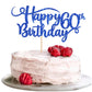 Rsstarxi Happy 60th Birthday Cake Topper Glitter Number 60, Deep Blue, Paper, Model XM223