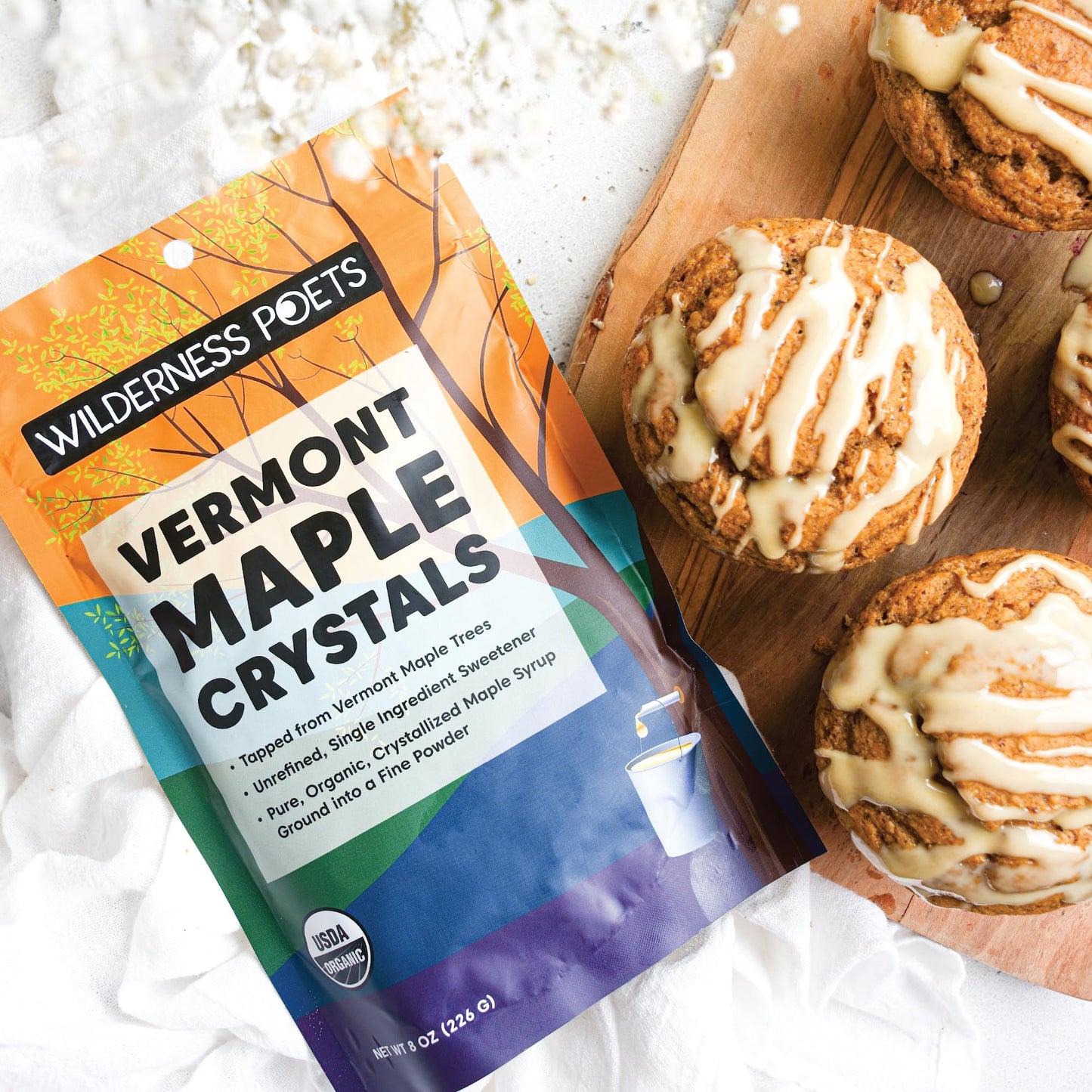 Wilderness Poets Organic Maple Sugar Crystals - 32 Ounce (Pack of 1)