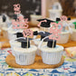 Ephlyn Graduation Cupcake Toppers - 36Pcs Rose Gold Class of 2025 Decor for Graduation Theme Party
