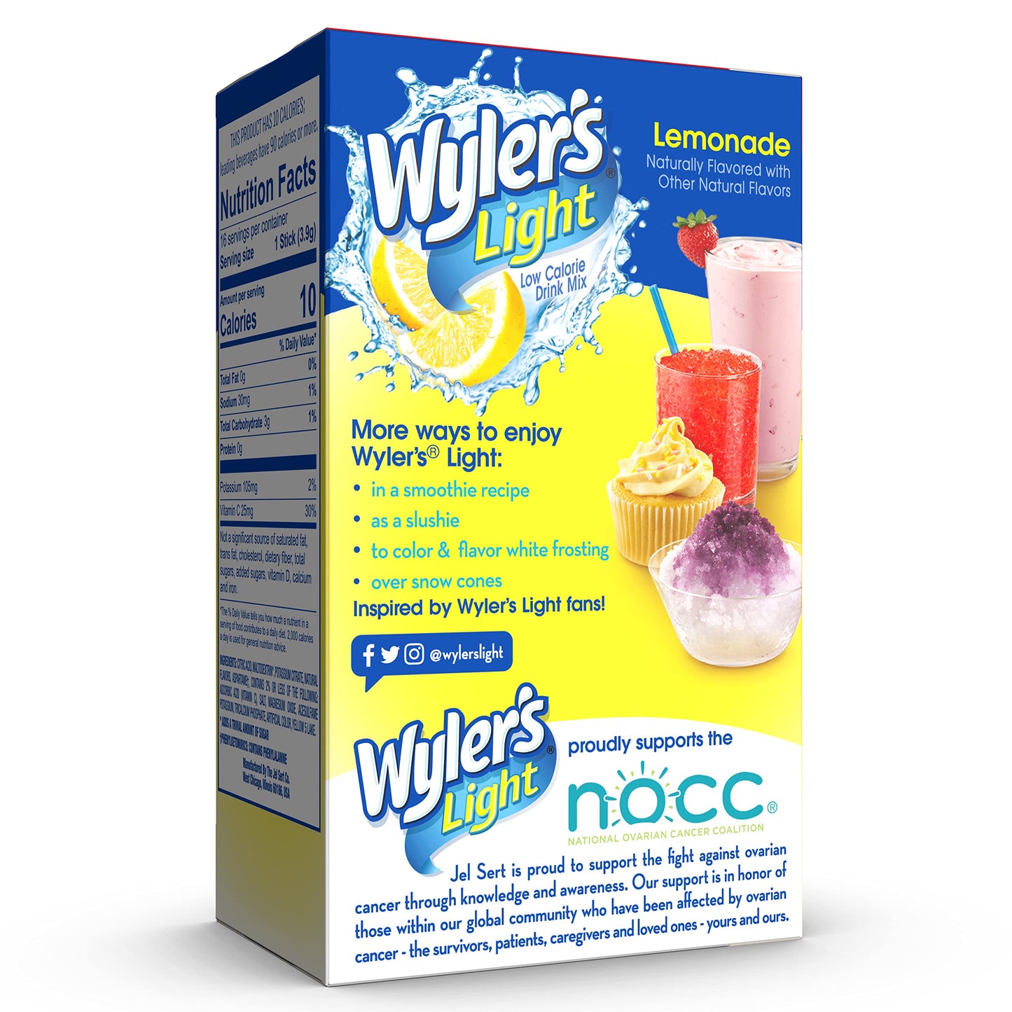 Wyler'S Light Singles To Go Powder Packets, Water Drink Mix, Lemonade, 16 Count, 6 Boxes (96 Single Servings)