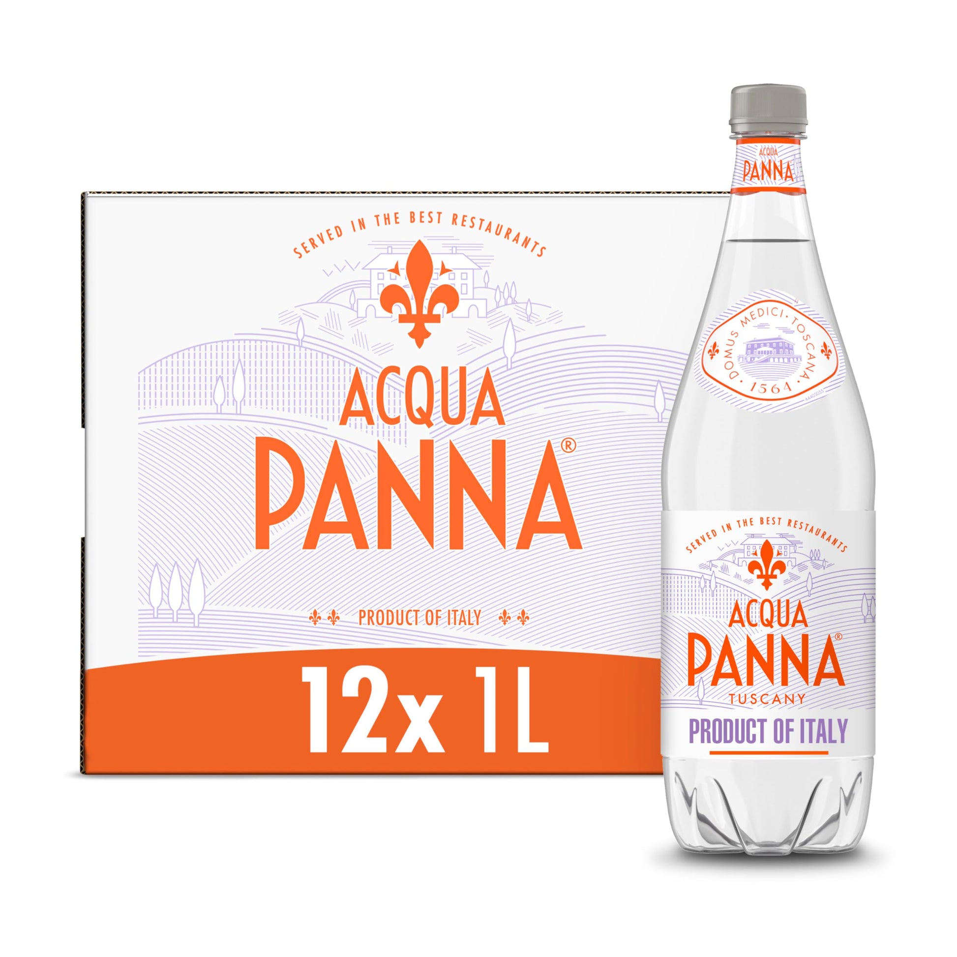 Acqua Panna Natural Spring Water, 33.8 Fl Oz, Pack of 12, Clear, Model 041508922494
