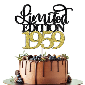 Leetaivie Limited Edition 1959 Cake Topper, Happy 65Th Birthday Cake Topper, Men And Women Cheer 65 Years /65 & Fabulous Cake De