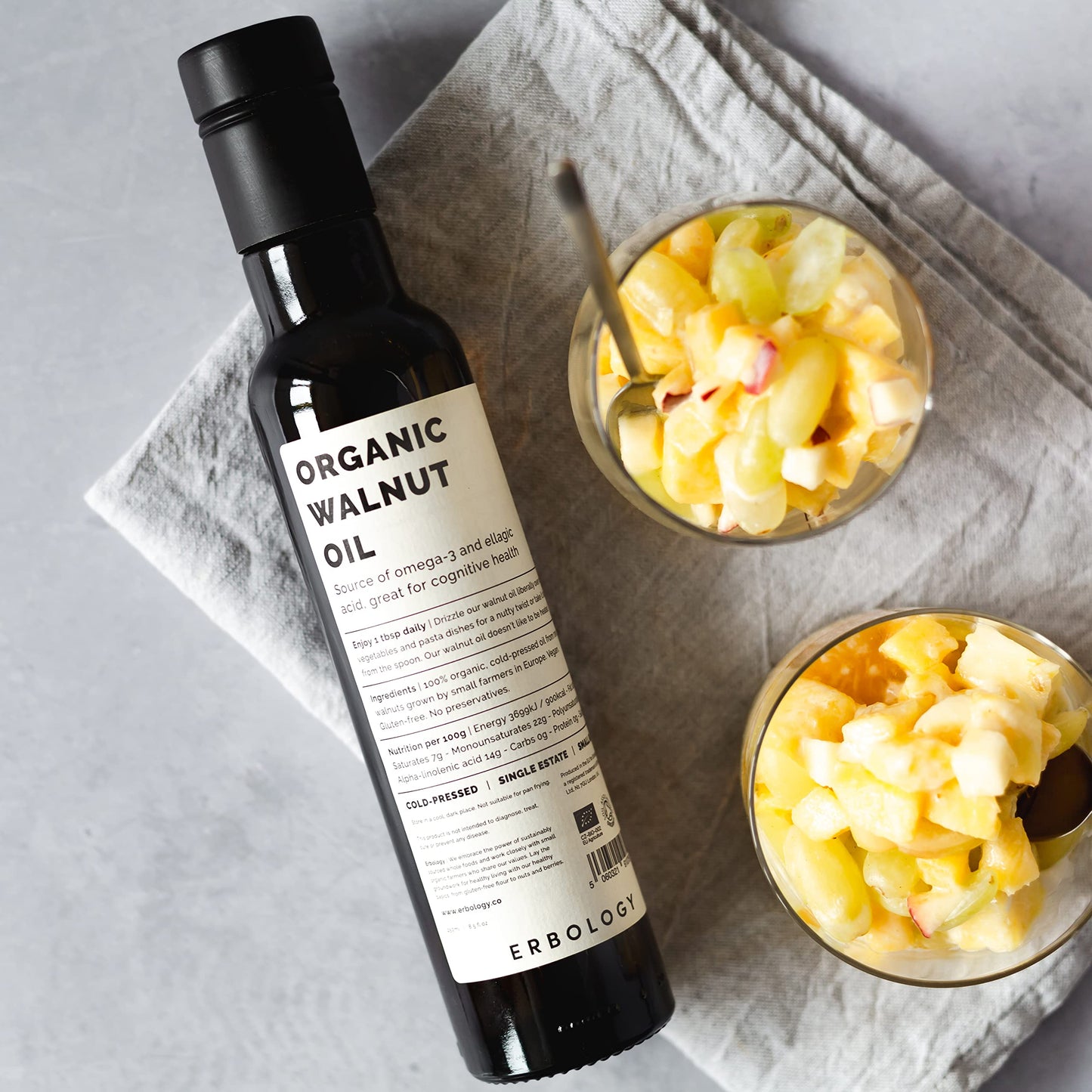 100 Organic Walnut Oil 85 Fl Oz - Cold-Pressed - Rich In Omega-3 - Supports Cognitive Health - Straight From Farm - Non Gmo - No