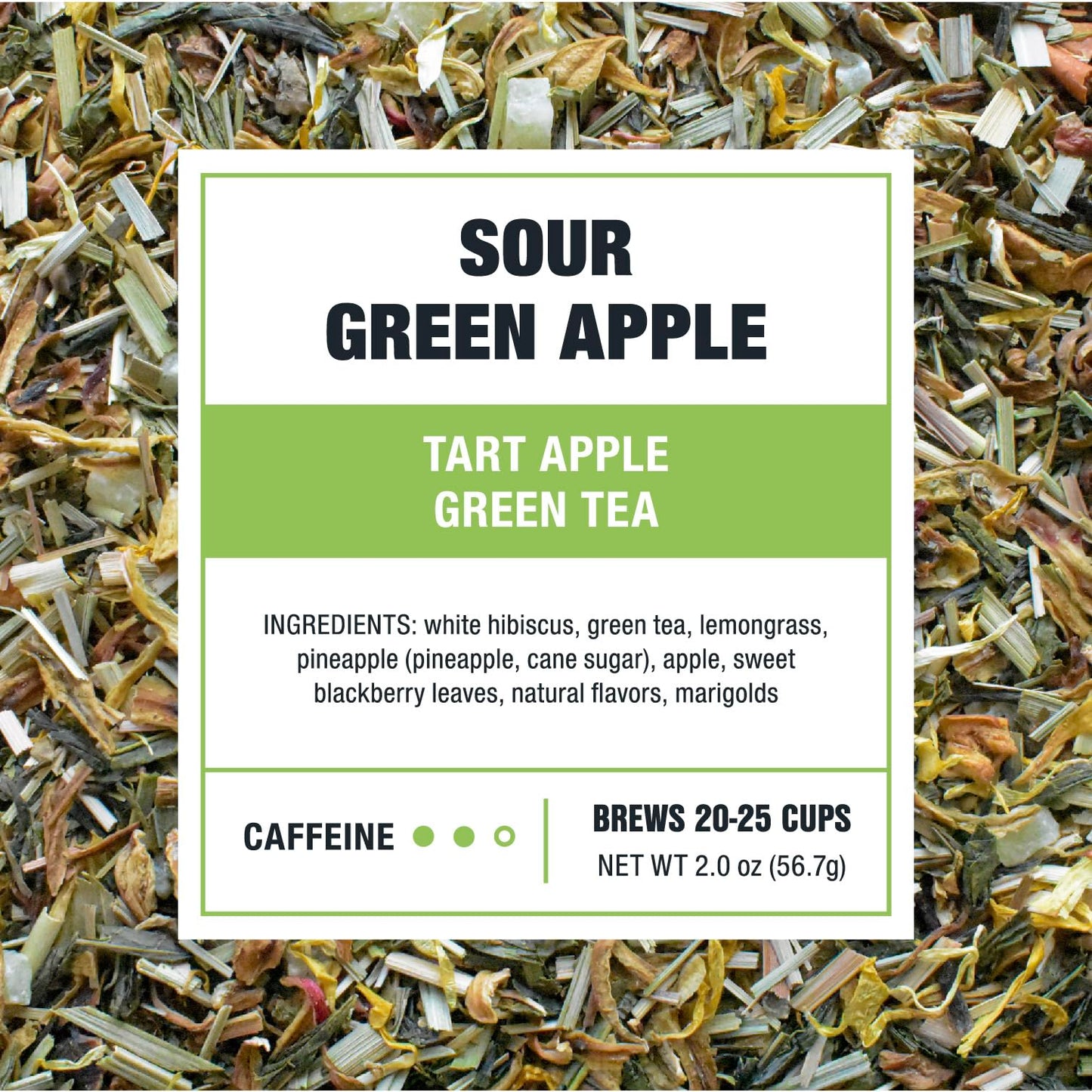 Tiesta Tea Sour Green Apple Loose Leaf Green Tea - Medium Caffeinated - 2 oz Resealable Pouch - Makes 20-25 Cups