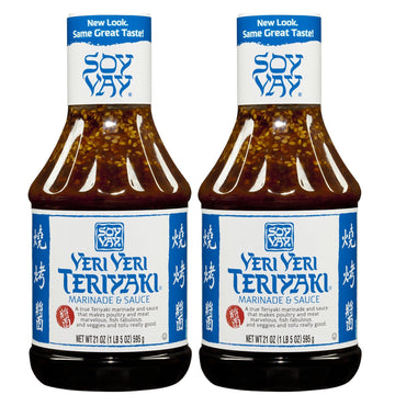 Soy Vay Less Sodium Veri Veri Teriyaki Marinade & Sauce 21 oz (Pack of 2)2