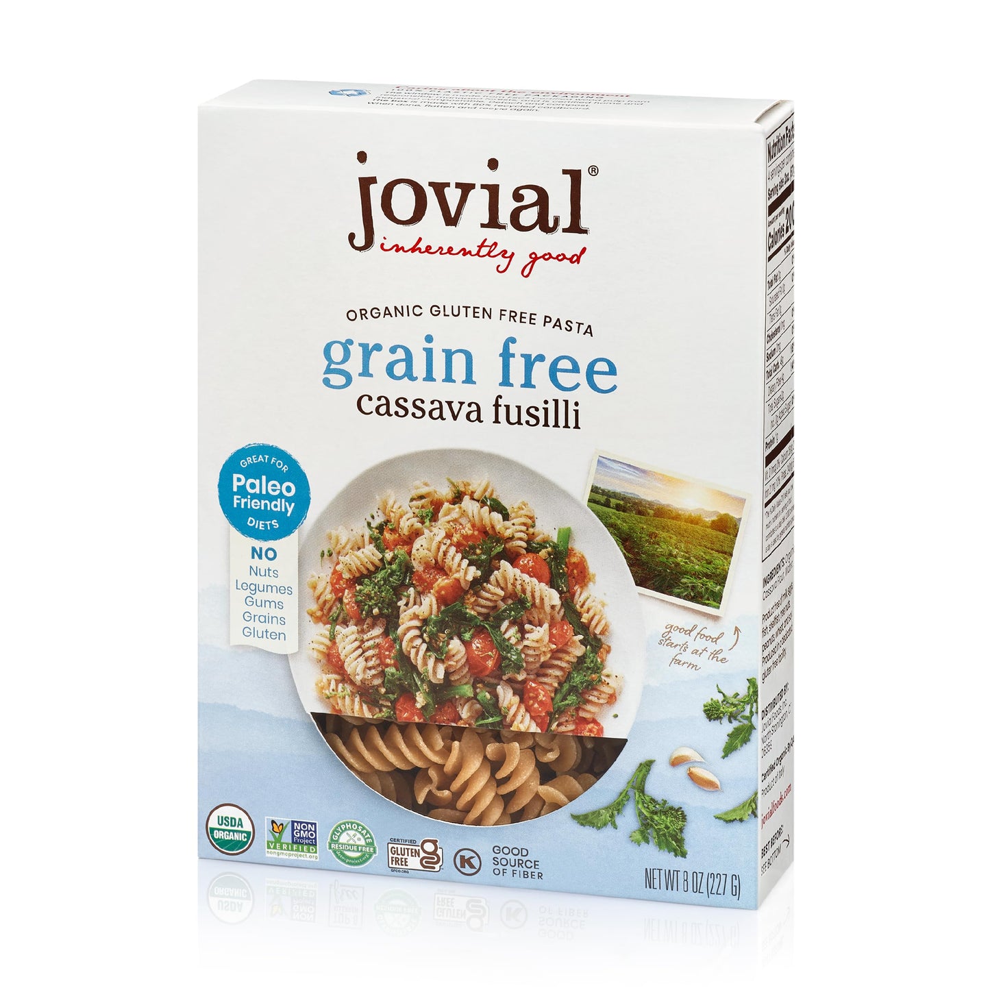 Jovial Grain-Free Cassava Fusilli - Fusilli Organic  Gluten Free Pasta  Fusilli Pasta  Cassava Pasta  Paleo Pasta  Grain-Free  Non-Gmo  High-Fiber - 8 Oz  1 Pack