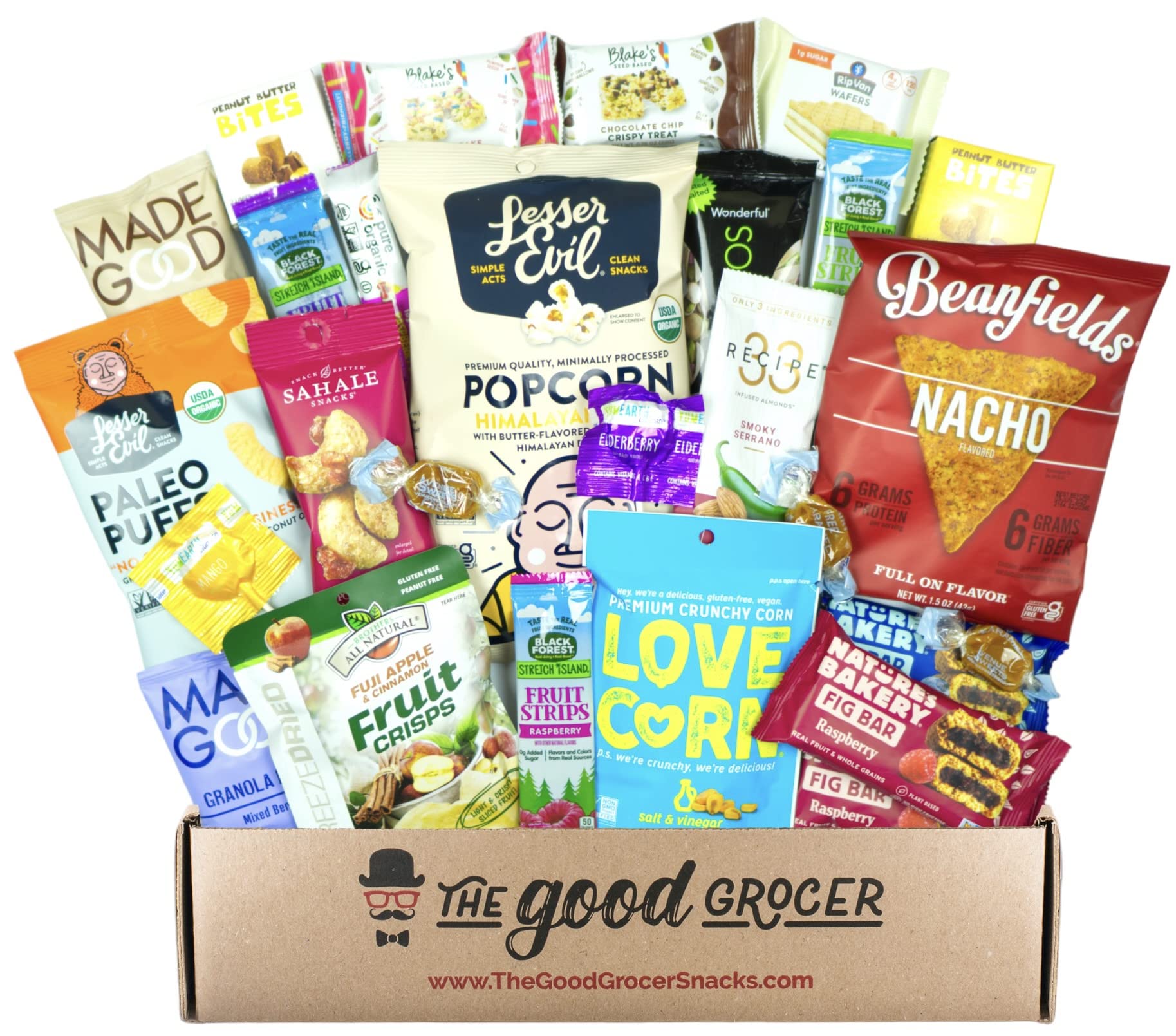Healthy NON-GMO and VEGAN Snacks Care Package (25 Ct): Delicious, wholesome, nutrient dense vegan snacks. Healthy Gift Basket Al