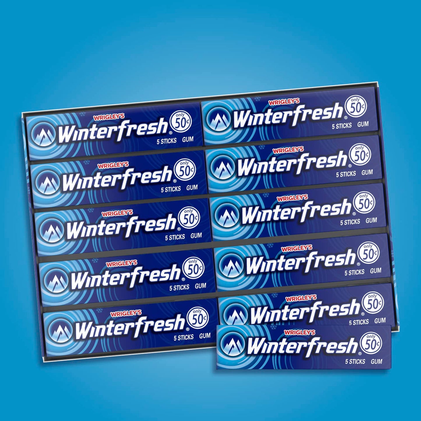 Winterfresh Wrigleys Chewing Gum Bulk Pack, 5 Sticks Per Pack (Pack of 40)