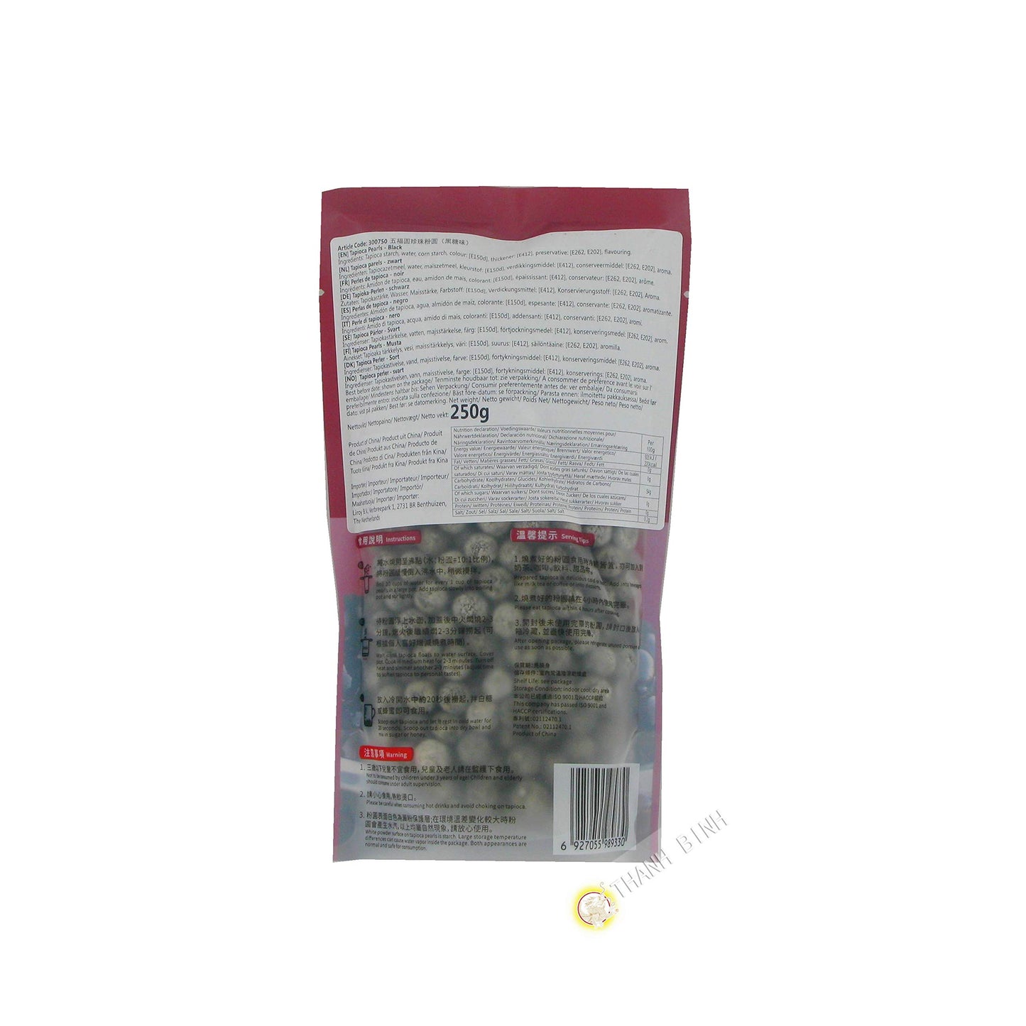 BOBA Black Tapioca Pearl Bubble Tea, 2 Pack (Each 8.8 OZ) + 1 Pack of 50 BOBA Straws (Variety Color)