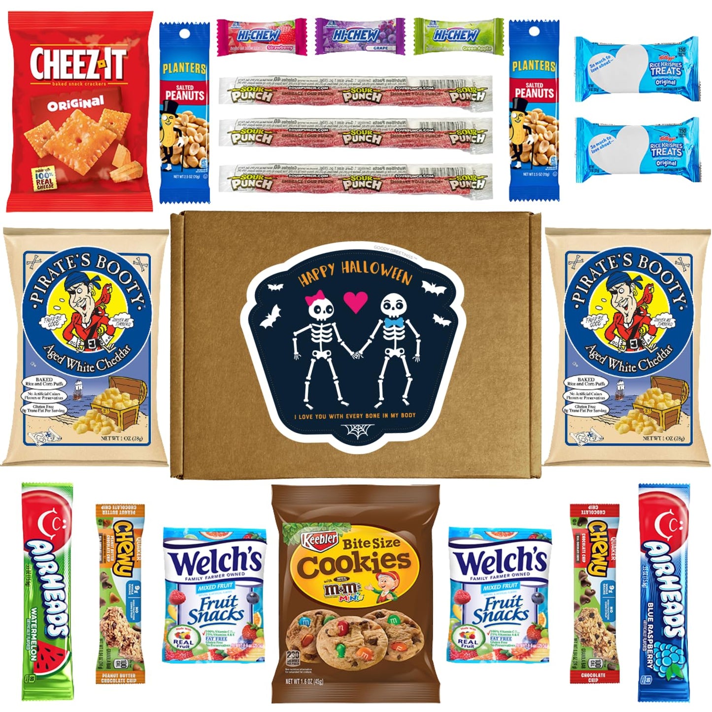 Hangry Kit Halloween Snack Box Variety Pack - 20 Count - Assorted Chips  Cookies  Candy & ers - Fun Spooky Design - Gift for Kids  Teens  College Students  or Office - Romantic