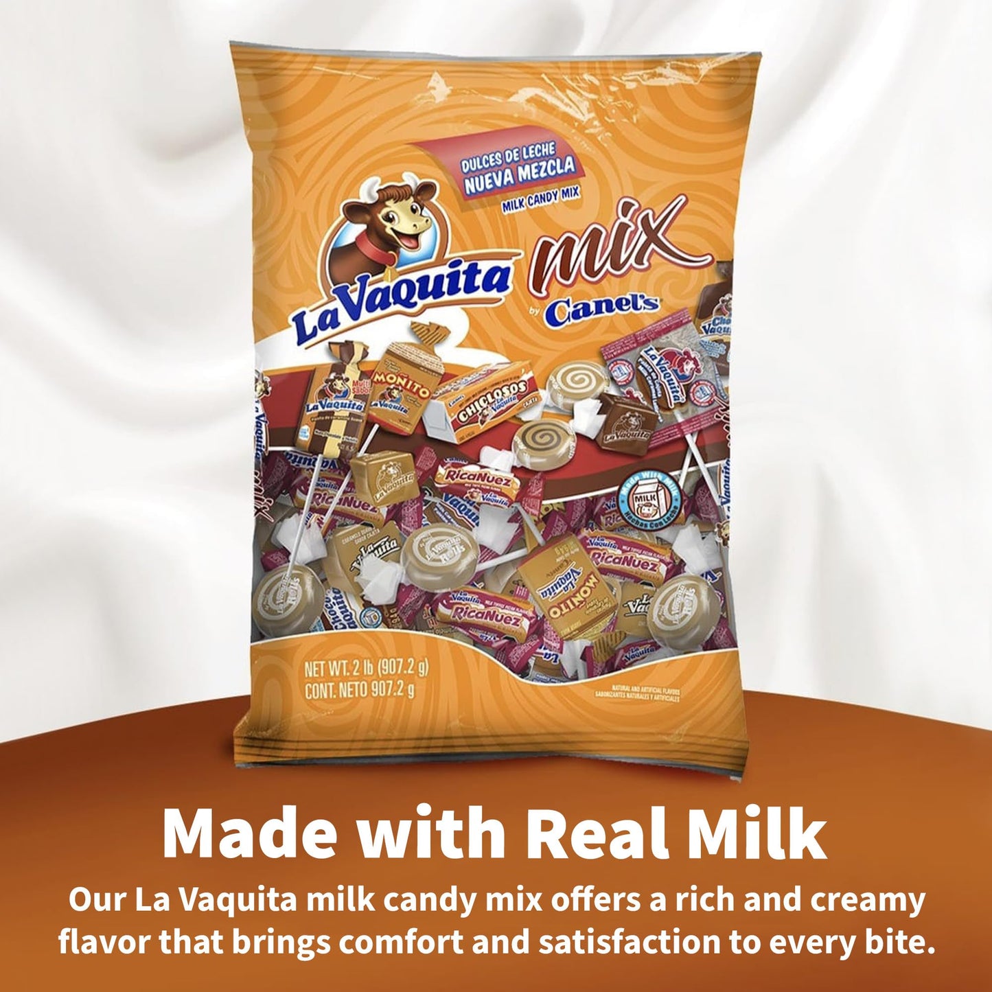 Canels La Vaquita Mix Bag - Assorted Candy Mix of Caramels, Coconut, Chocolate, and Pecan Soft and Hard Candy, 2.0 lb