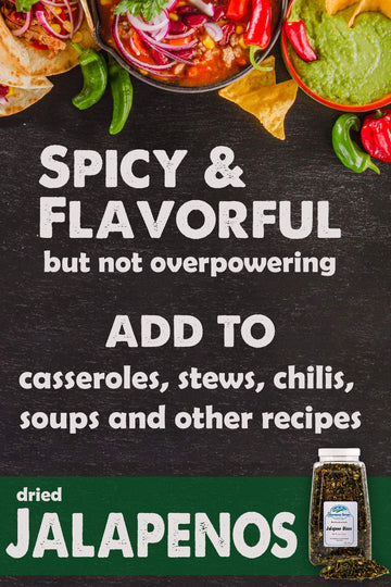 Harmony House Dried Jalapeno Peppers - Dehydrated Peppers For Cooking, Camping, Emergency Supply And More, 6 Oz, Quart Jar