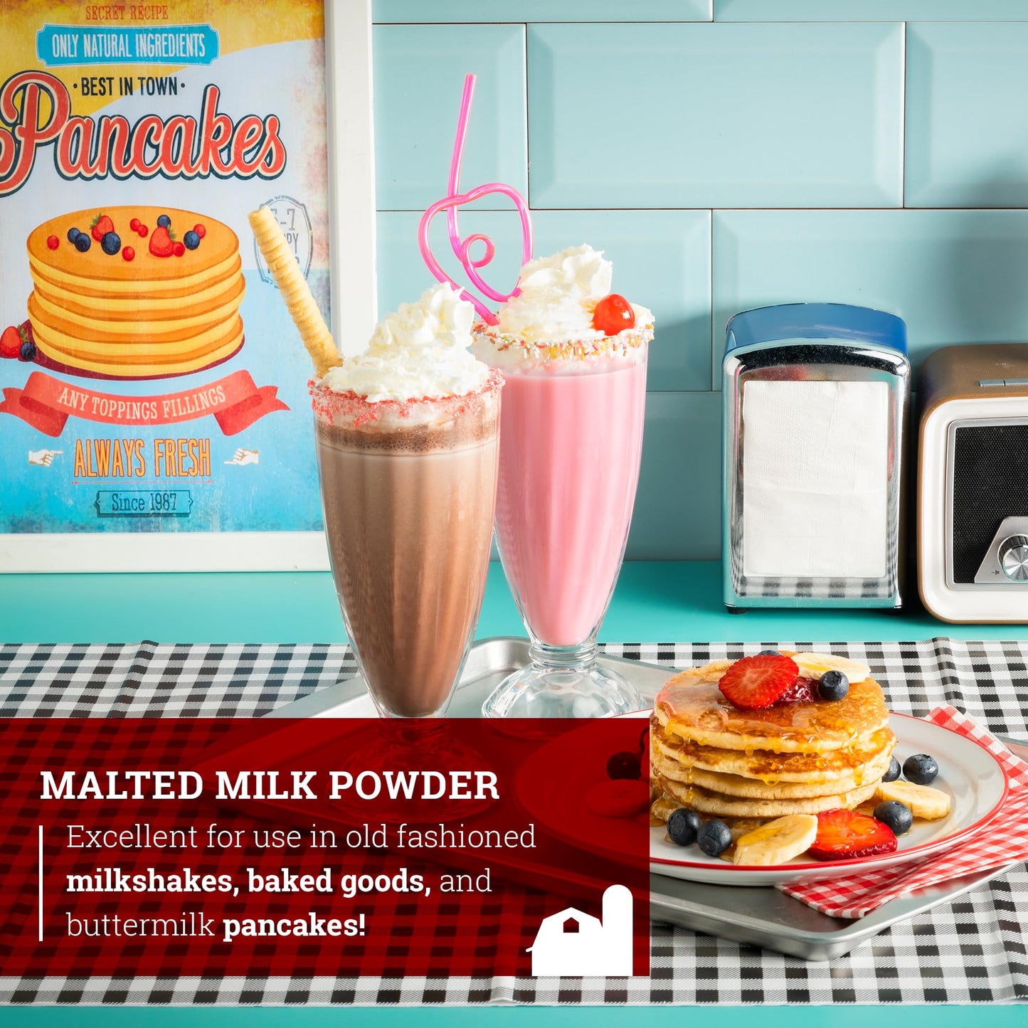 Hoosier Hill Farm Malted Milk Powder, 1.5LB (Pack of 2)