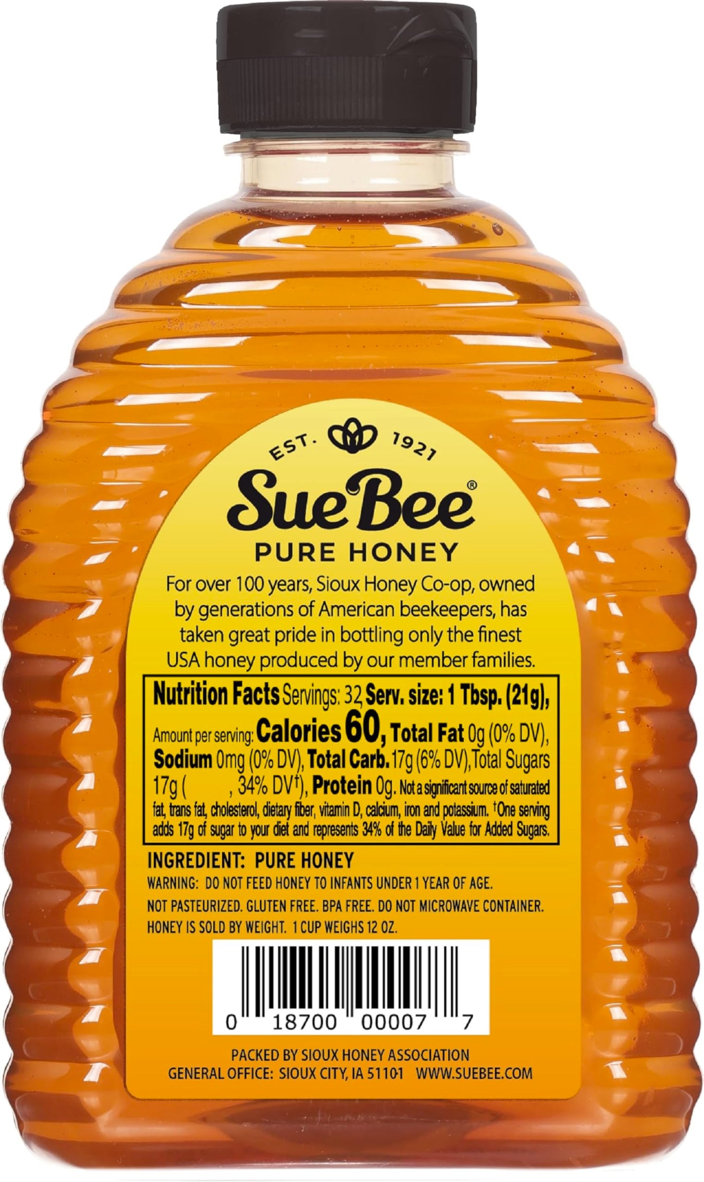 Sue Bee Pure Premium Honey From Usa Beekeepers, 40 Ounce (2.5 Lb)