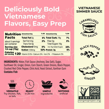 Red Boat Fish Sauce Vietnamese Simmer Sauce | Ready In 20 Min | Savory, Sweet, And Medium Spicy | Simple Ingredients, Nothing Ar