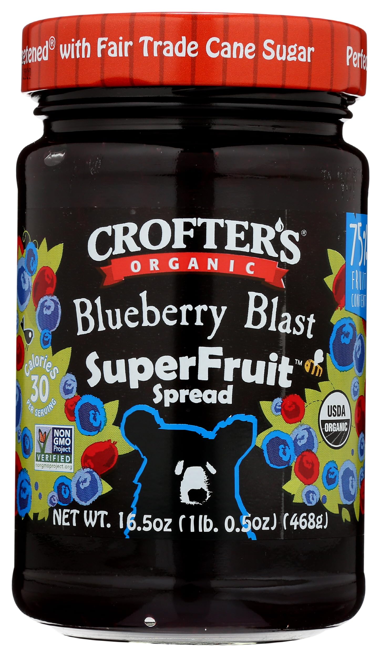 Crofters Organic Blueberry Blast Superfruit Spread, 16.5 oz, 1.03 lb