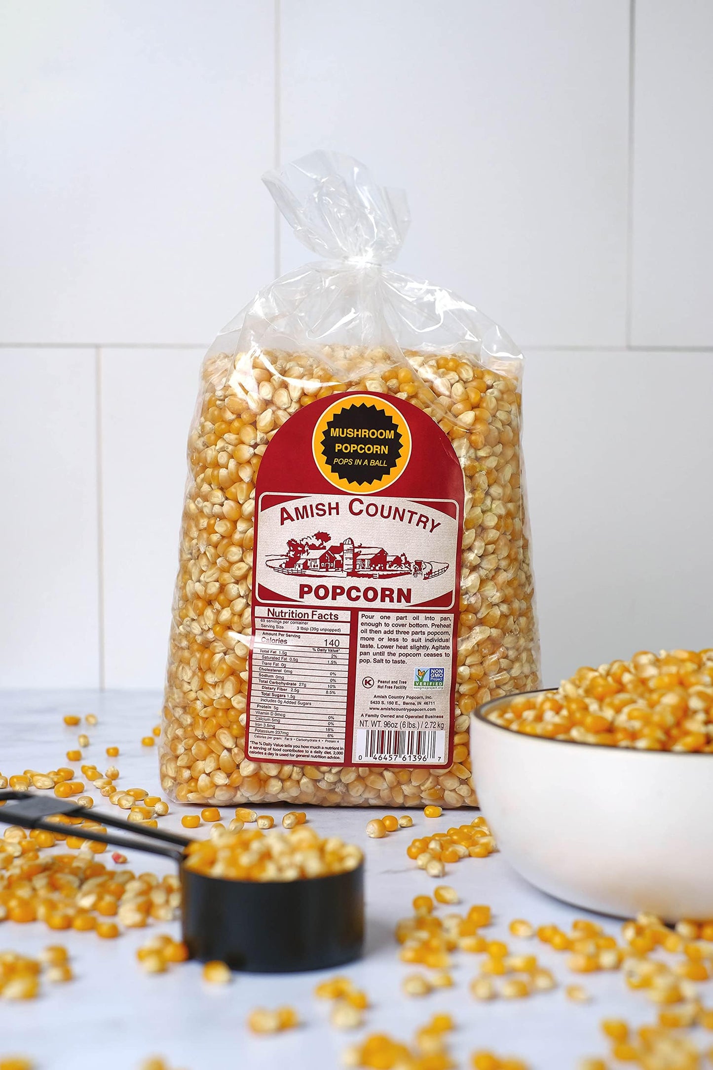 Amish Country Popcorn | 6 lb Bag | Mushroom Popcorn Kernels | Old Fashioned, Non-GMO and Gluten Free (Mushroom - 6 lb Bag)