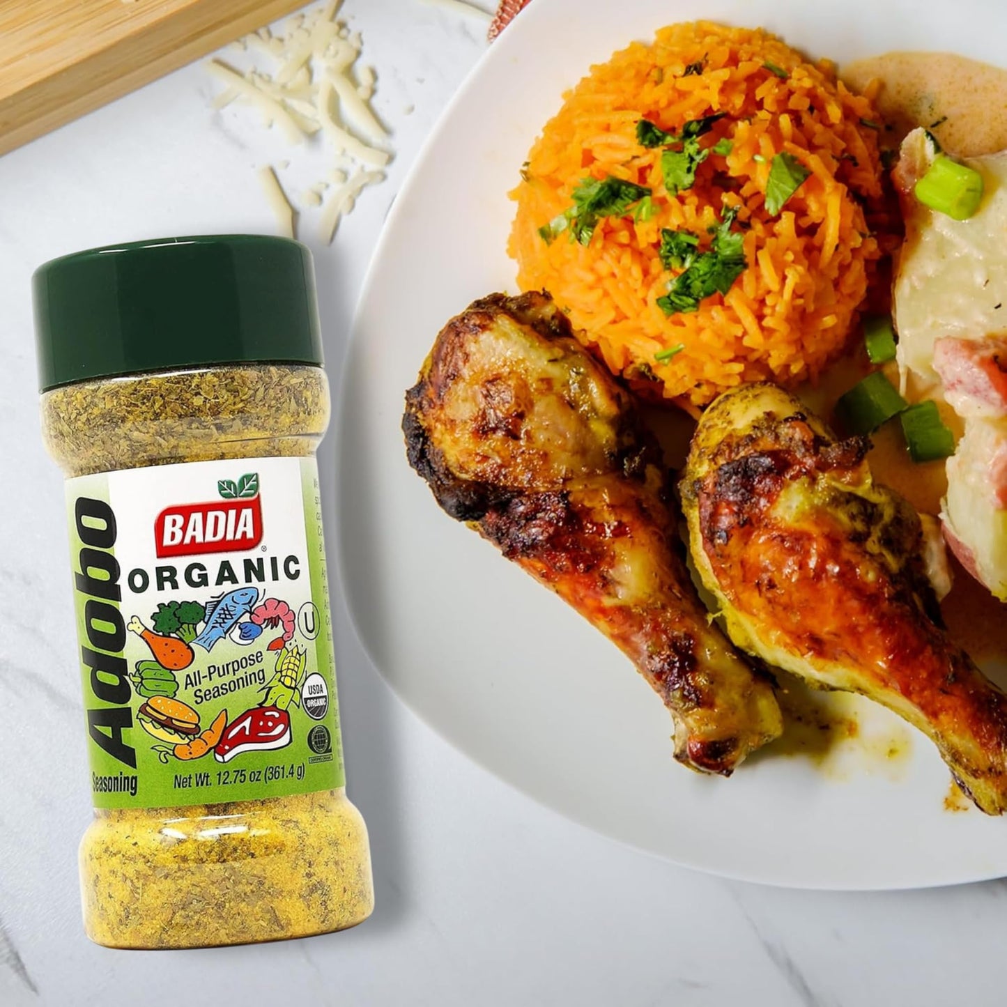 Badia Organic Adobo All-Purpose Seasoning  12.75 oz - Flavorful Blend for Cooking & Grilling - Certified Organic