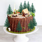 Hooqict 15Pcs Deer Christmas Tree Cake Topper With Tree Deer Figurines Hunting Cake Decorations For Winter Forest Woodland Birthday Party Supplies Animals Christmas Decorations