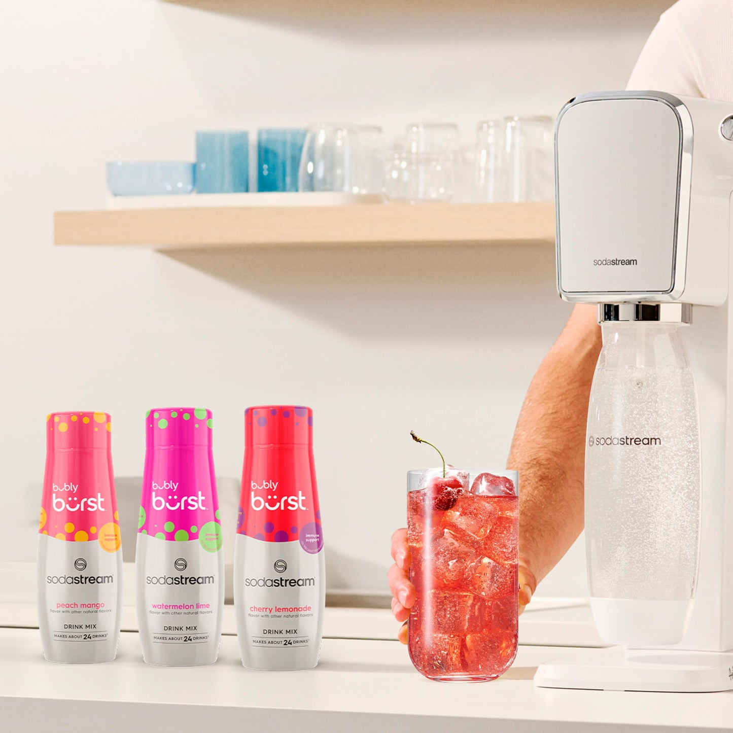 Sodastream Bubly Burst Cherry Lemonade Drink Mix (440Ml, Pack Of 4)