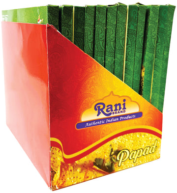 Rani Pappadums (Indian Lentil Wafer Snack) Green Chilli Papad 7Oz (200G) Approximately 15Pc, 7 Inches, Pack Of 12 ~ All Natural